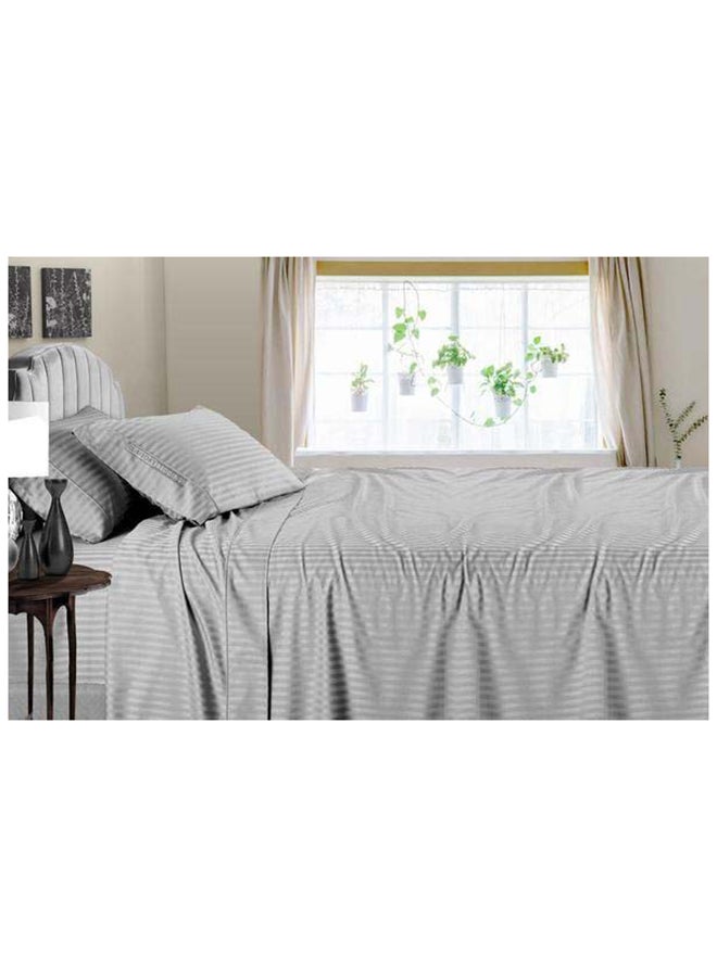 HOTEL COLLECTION Light Grey Super King Flat Sheet with 2bPillow Cases 260x280 cm