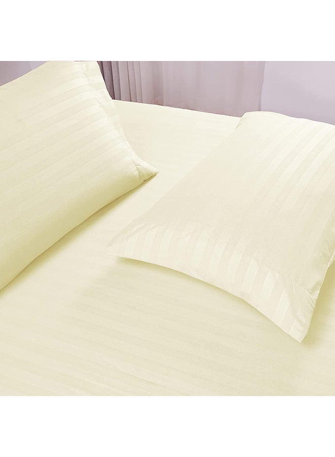 HOTEL COLLECTION CREAM Super King Flat Sheet with 2bPillow Cases 260x280 cm