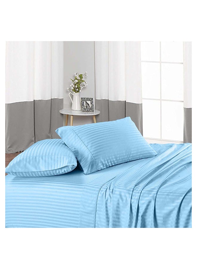 HOTEL COLLECTION SKY BLUE Super King Flat Sheet with 2bPillow Cases 260x280 cm