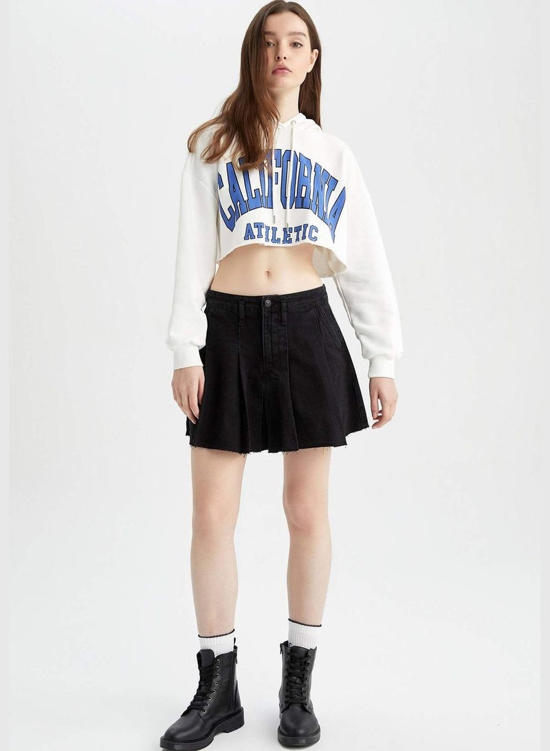 Woman A Line Denim Skirt