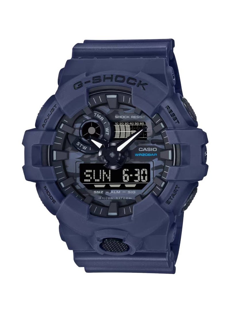 Unisex Analog+Digital Round Shape Resin Wrist Watch GA-700CA-2ADR - 53.4 Mm