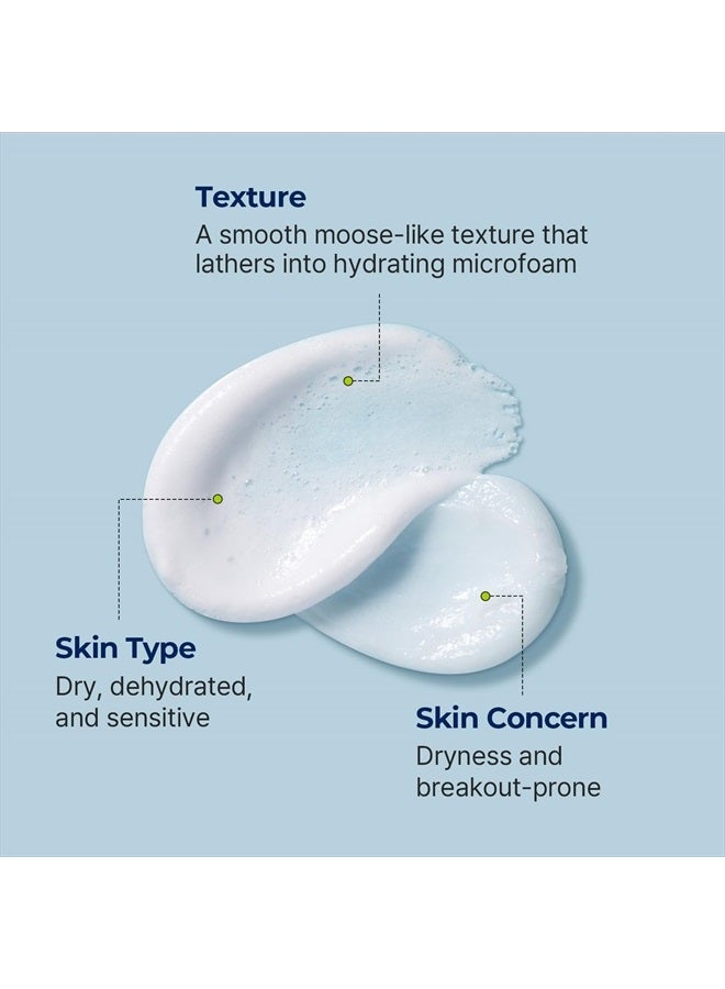 DIVE-IN Cleansing Foam Face Wash 5.07 fl oz., Hydrating Daily Facial Cleanser for All and Sensitive Skin, with Hyaluronic Acid, Panthenol, Allantoin | Vegan and Cruelty Free