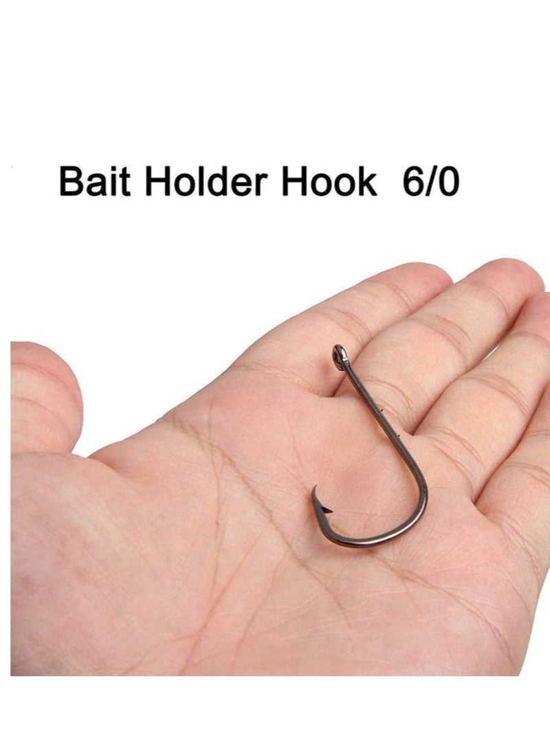 500pcs Fishing Hooks Carbon Steel Barbed Fishing Hooks Eyed Sea Fish Hooks Carp Fishing Tackle Carp Circle Hooks for Saltwater Freshwater Fishing Accessories, No.3-No.12, 10 Sizes with Compartment Bo
