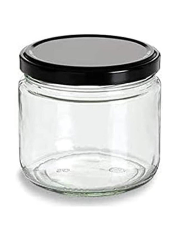 12Pcs 9oz Wide Mouth Glass Jars with Black Lids fo Jam, jelly, salsa, loose spices, candles