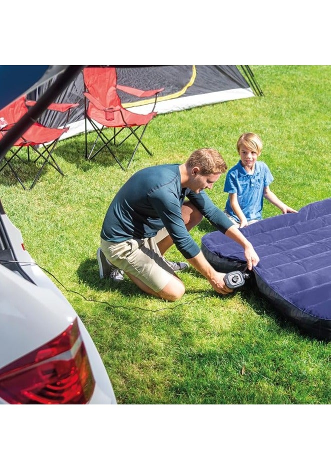 Dura-Beam Standard Classic Downy Air Mattress,Inflator Deflator Air Pumps with 3 Nozzles, Quick-Fill Electric Air Pump for Outdoor Camping, Inflatable,Boats,Raft,Pool,Floats