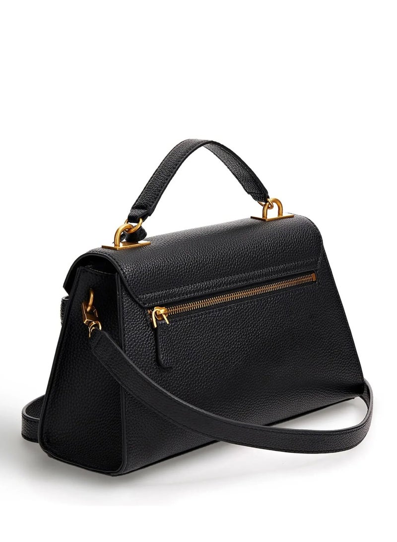 GUESS Enisa Top Handle Flap Bag Black