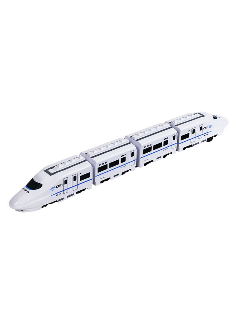Electric Train Toys with Light and Music, High Speed Electric Model Train Set, Children's Electric Train Track Toy Car Universal Driving, Automatically Avoiding and Turning Inertia Train Model