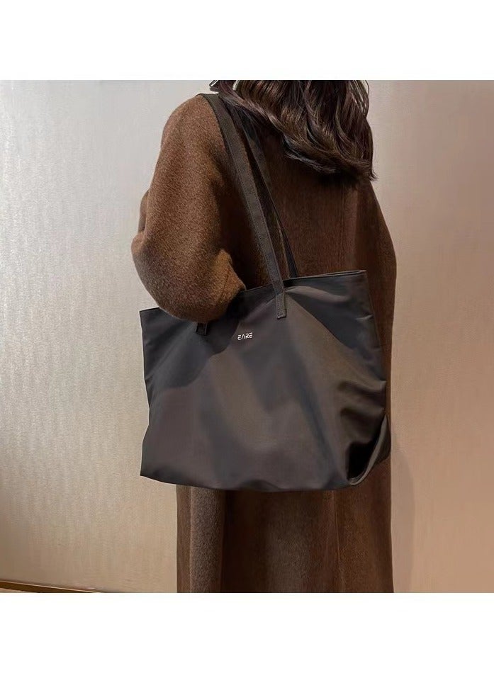Yiaier Women's Concept Fashion Versatile Large Capacity Zipper Shoulder Bag Handbag Large Black 44cm * 33cm * 18cm