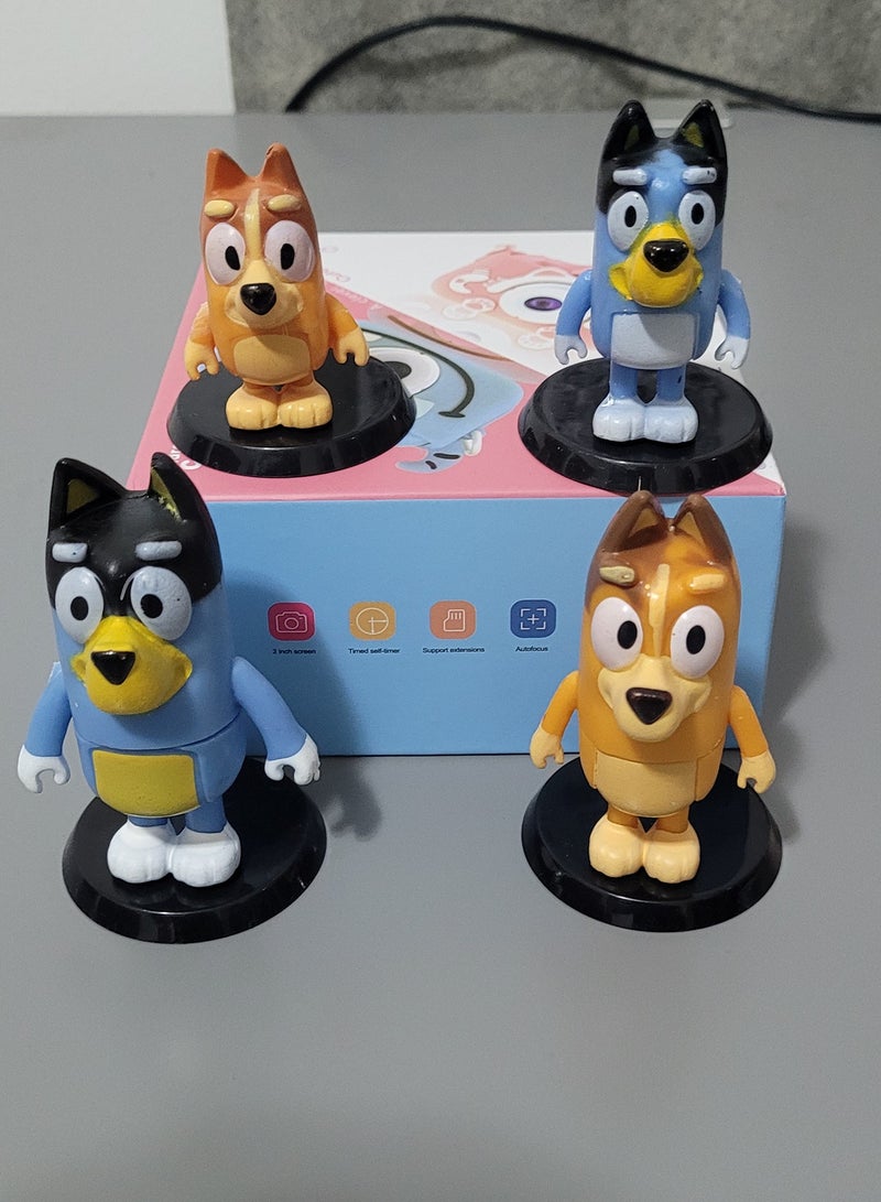 Bluey Bingo Bandit  Chilli  4-Pack Toddler Toys Family Set - Cake Toppers - 2.5-3