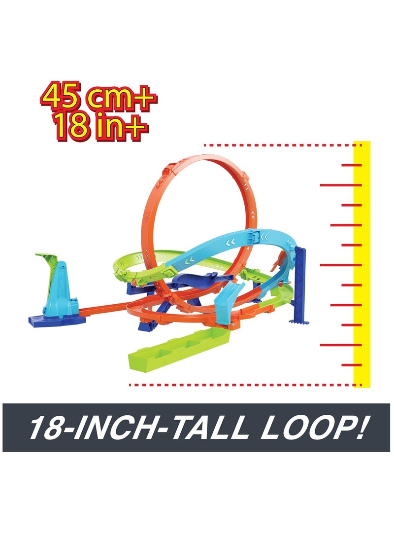 Hot Wheels Action Loop Cyclone Challenge Track Set with 1:64 Scale