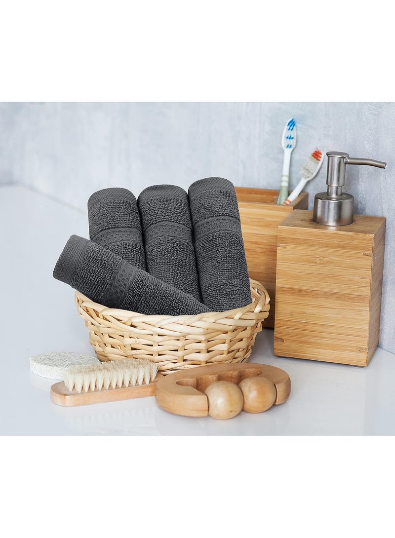 Comfy 8 Piece Charcoal Grey Highly Absorbent 600Gsm Hotel Quality Combed Cotton Towel Set