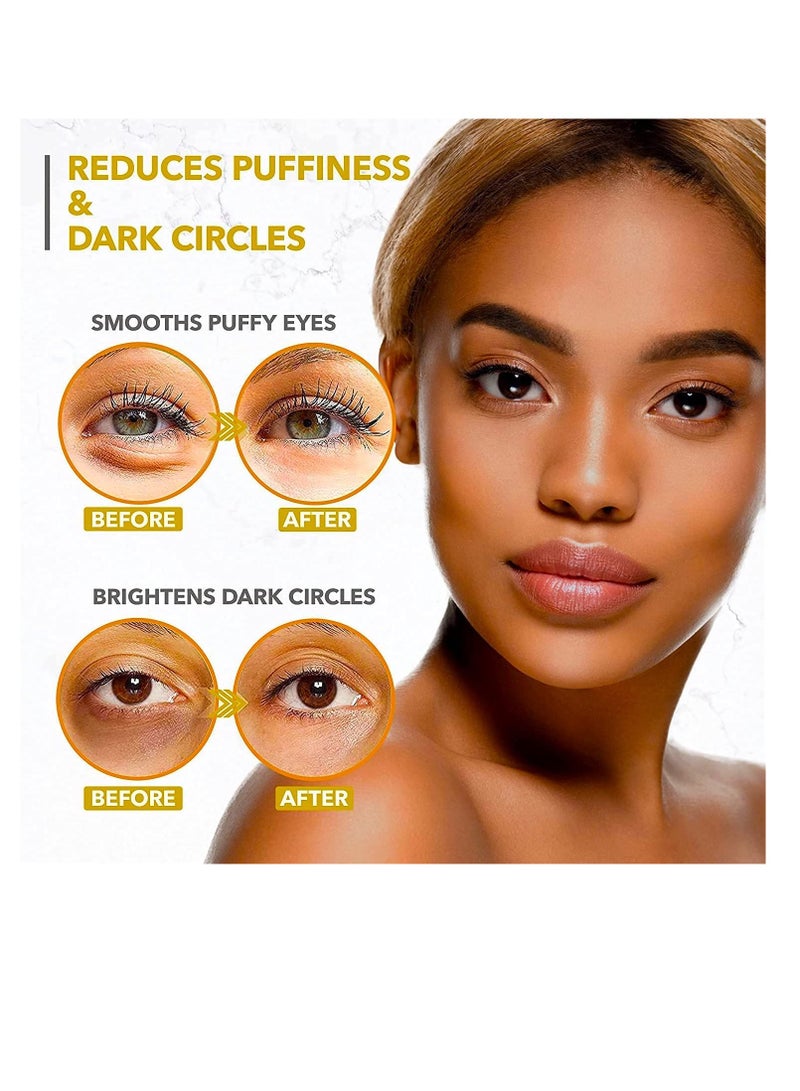 Under Eye Mask for Dark Circles and Puffiness, Eye Bags, Wrinkles, 24k Gold Under Skincare Eye Treatment Patches for Puffy Eyes with Collagen for Women and Men - Under Eye Gel Pads