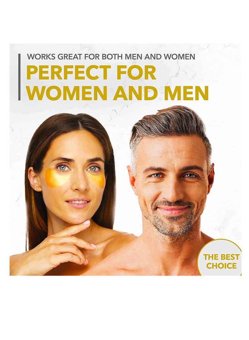 Under Eye Mask for Dark Circles and Puffiness, Eye Bags, Wrinkles, 24k Gold Under Skincare Eye Treatment Patches for Puffy Eyes with Collagen for Women and Men - Under Eye Gel Pads