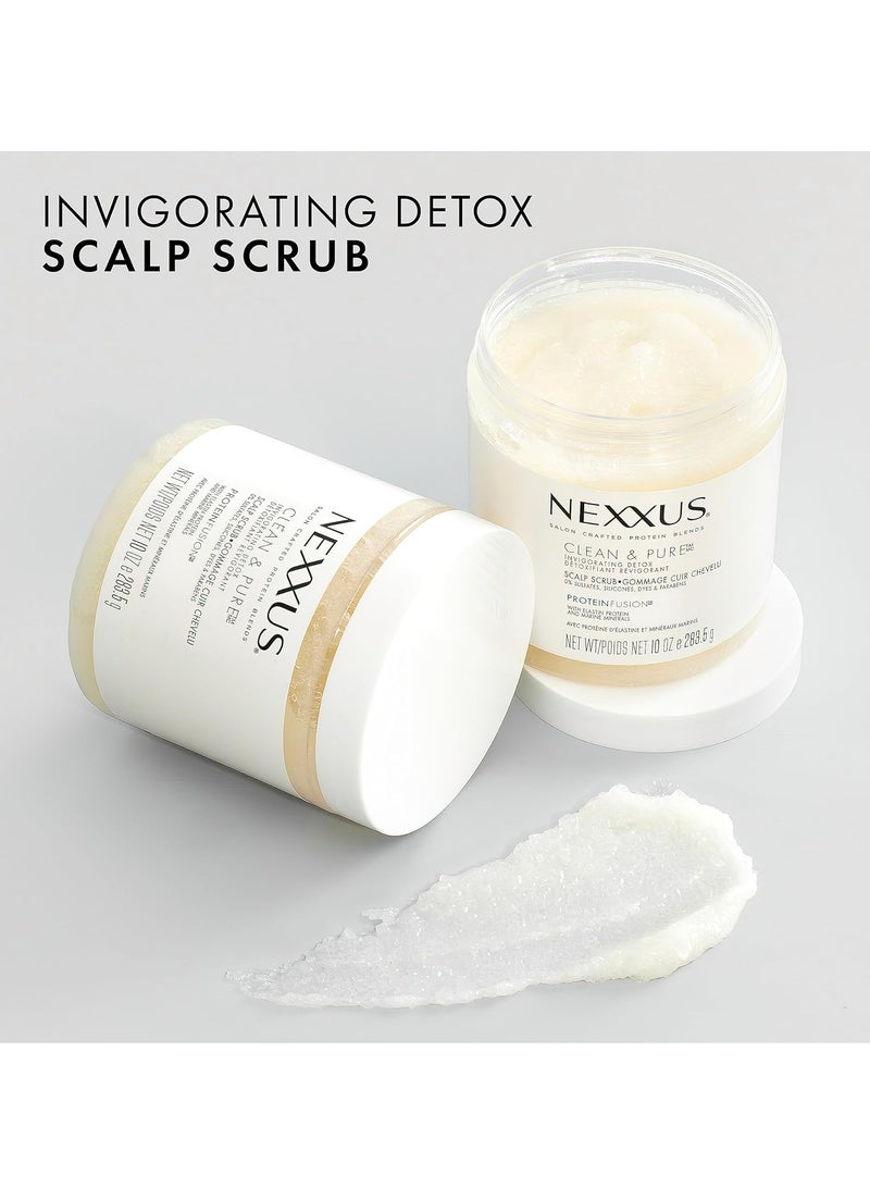 Nexxus Sulfate-Free Hair Scrub To Nourish & Clarify Exfoliating Scalp Scrub Silicone, Dye, & Paraben Free Hair Scrub 10 oz