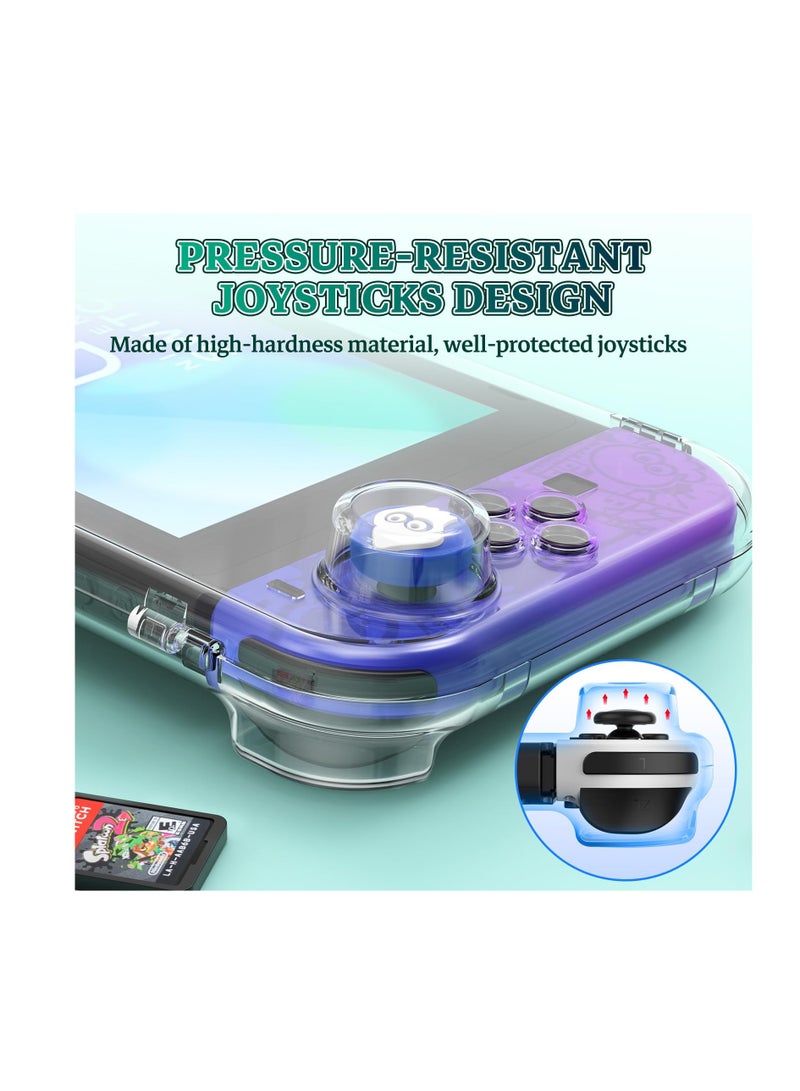 Transparent Case for Nintendo Switch OLED, Magnetic Closure Travel Case for Switch OLED, Comfort Grip Case with Shock-Absorption and Anti-Scratch Design, Transparent