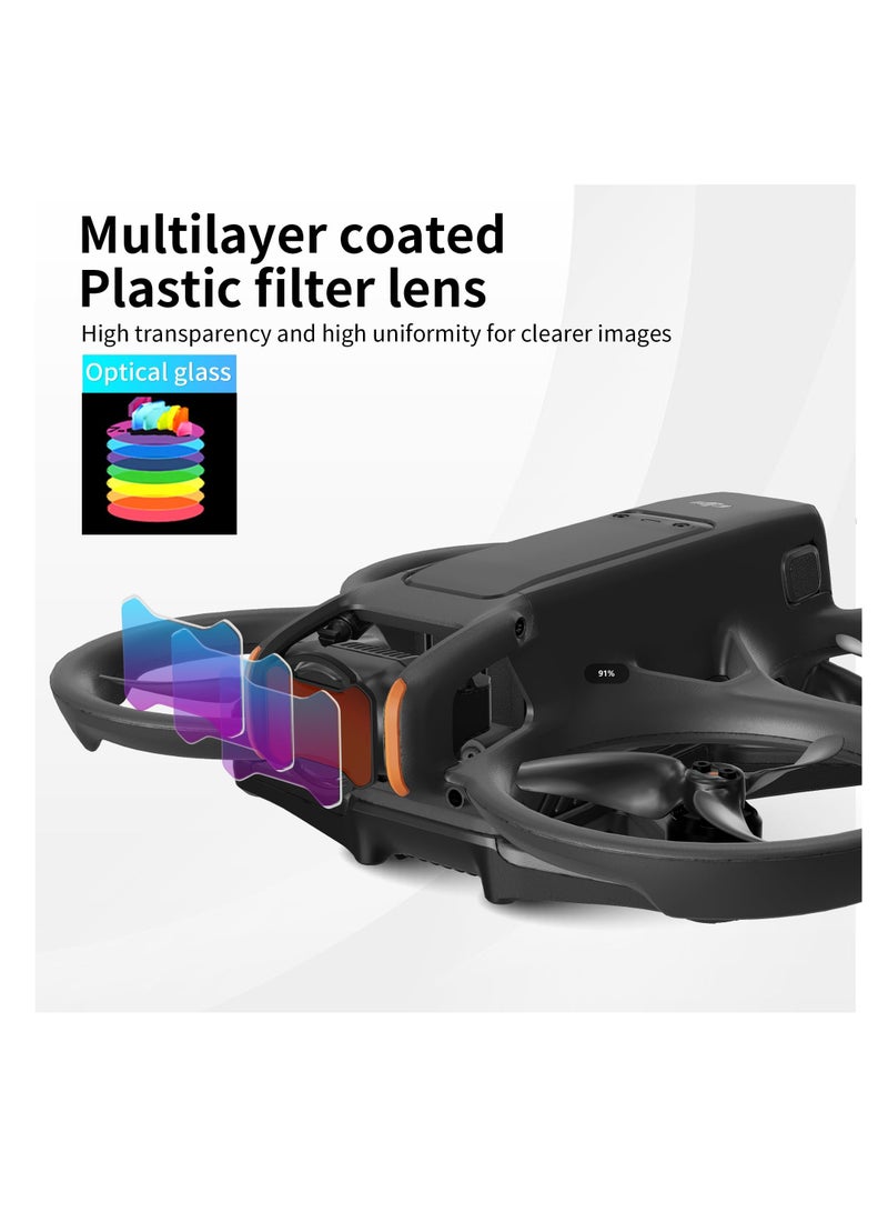 ND Filters Set for DJI Avata 2 Accessories, 6 Pack Plastics Gimbal Camera Len Filters for DJI Avata 2 (CPL, UV, ND8, ND16, ND32, ND64)