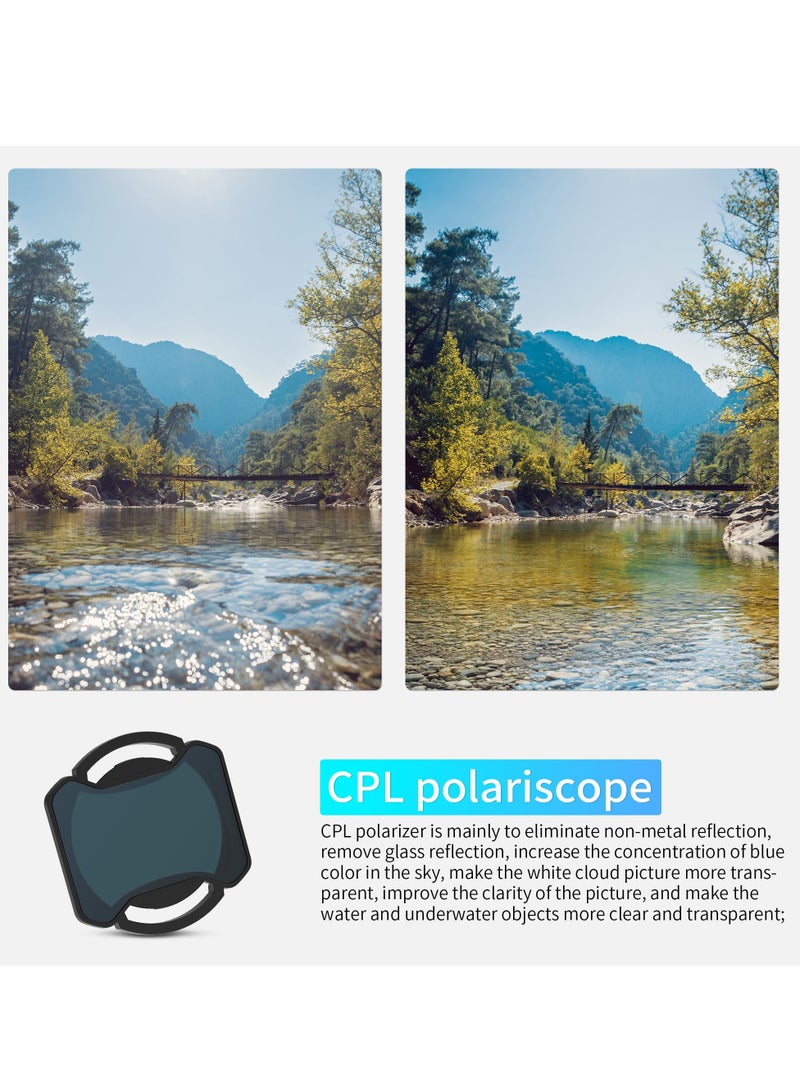 ND Filters Set for DJI Avata 2 Accessories, 6 Pack Plastics Gimbal Camera Len Filters for DJI Avata 2 (CPL, UV, ND8, ND16, ND32, ND64)