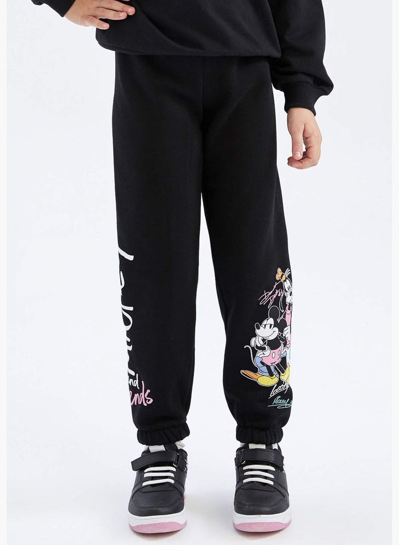 Girl Disney Mickey Mouse Licenced Jogger Fit Knitted Trousers