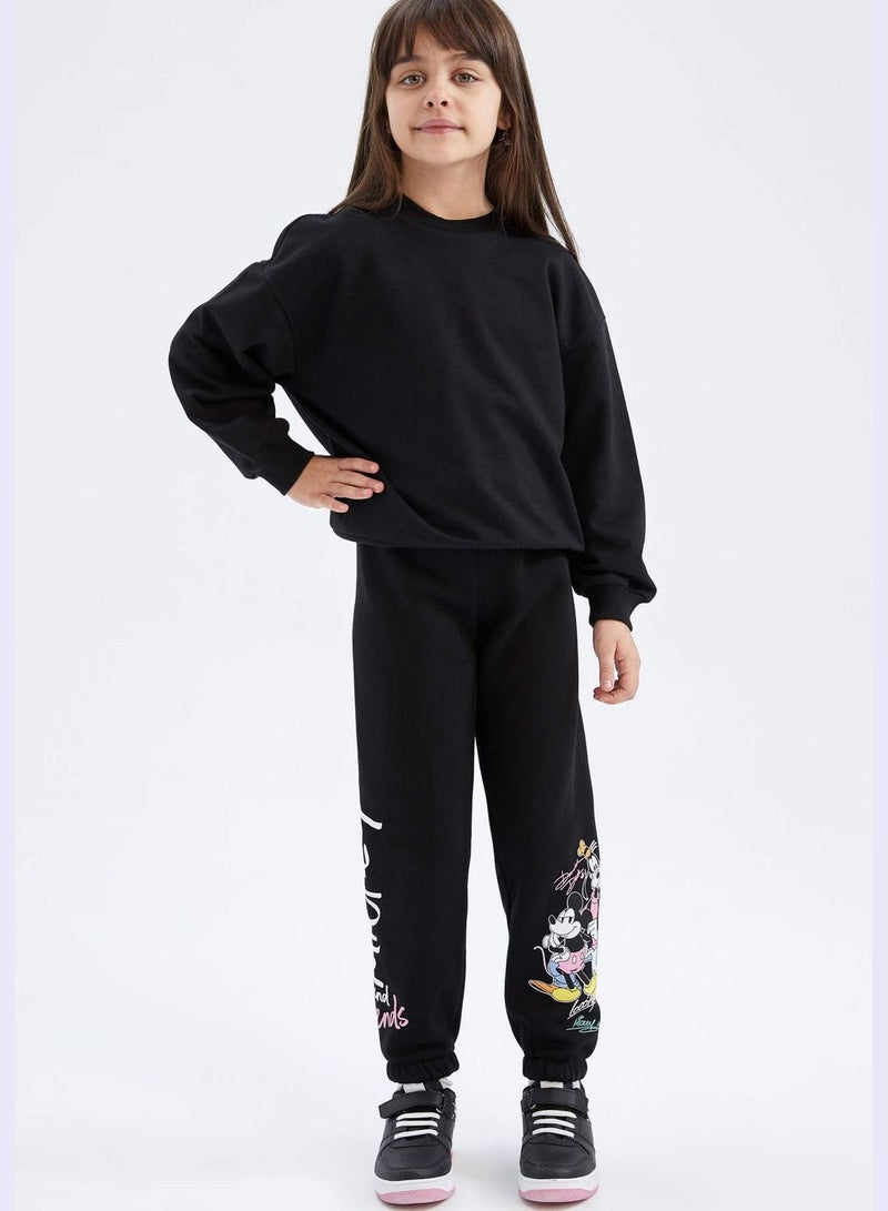 Girl Disney Mickey Mouse Licenced Jogger Fit Knitted Trousers