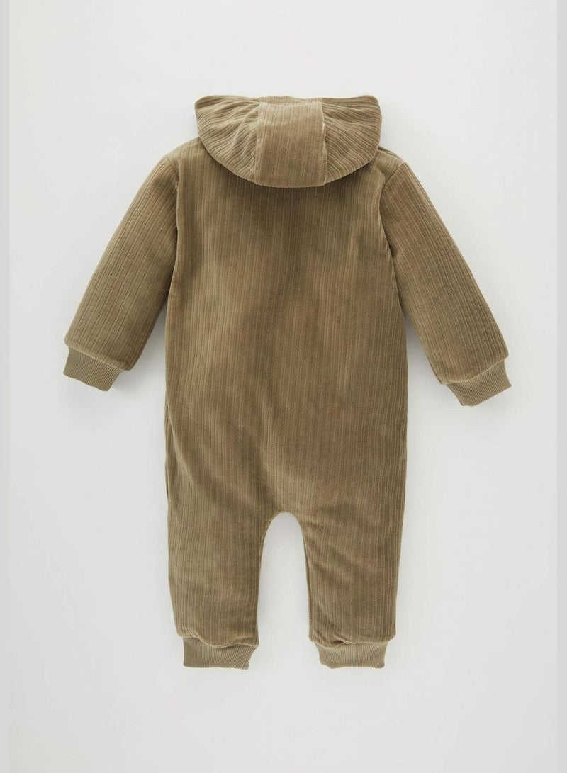 BabyBoy Hooded Long Sleeve Knitted Overalls