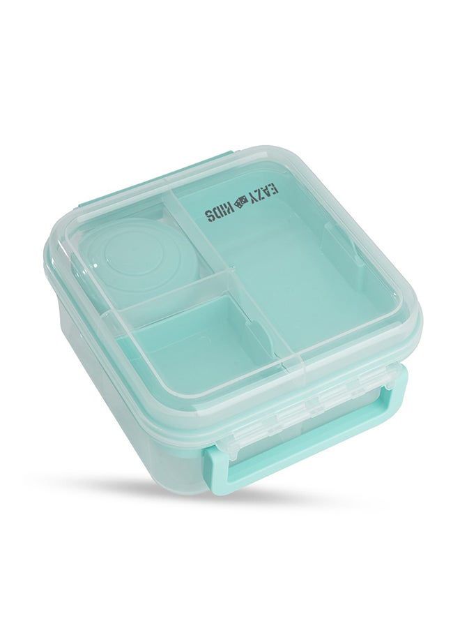 3/4/5 Compartment Convertible 1250ml Bento Lunch Box With 150ml Gravy Bowl - Green