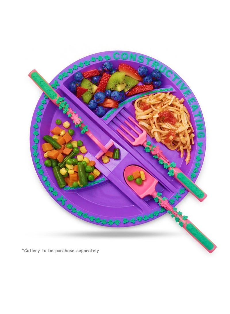 Eazy Kids Eating Plate - Garden Purple