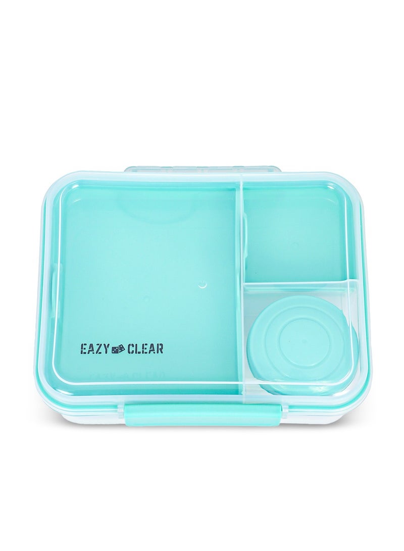 3/4/5 Compartment Convertible 1650ml Bento Lunch Box With 150ml Gravy Bowl - Green