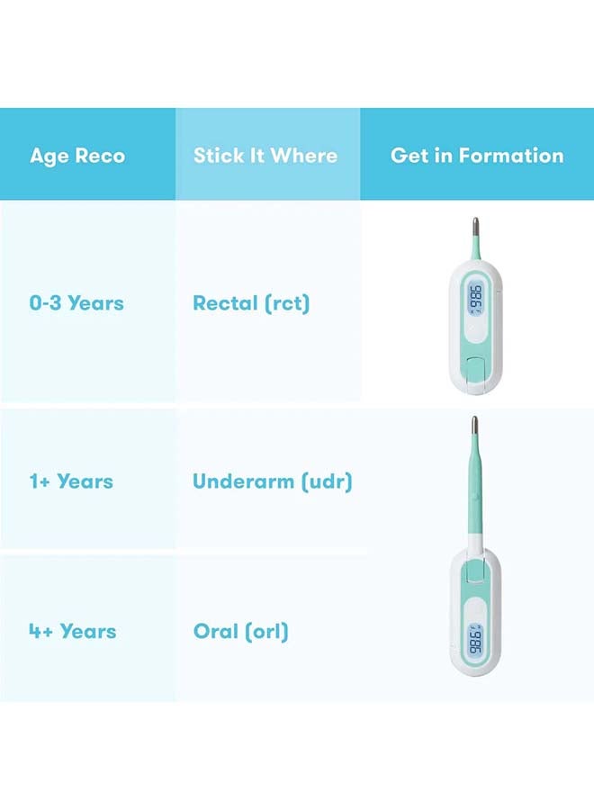 3-in-1 True Temperature Digital Thermometer -White/Blue