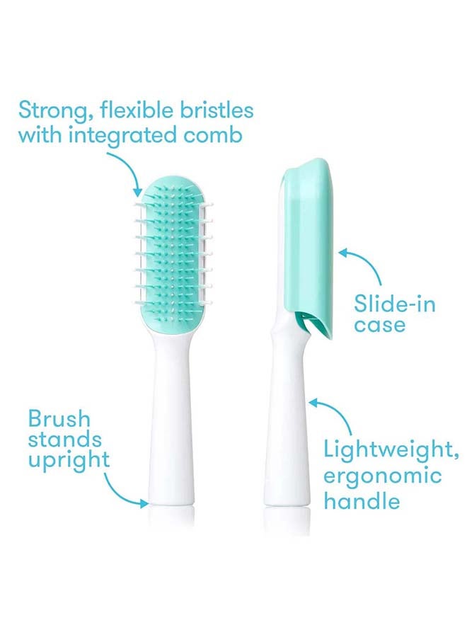 Toddler Thick Or Curly Hair Detangler Brush - White/Teal