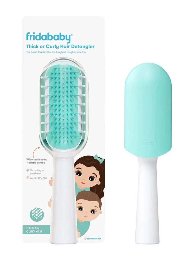 Toddler Thick Or Curly Hair Detangler Brush - White/Teal