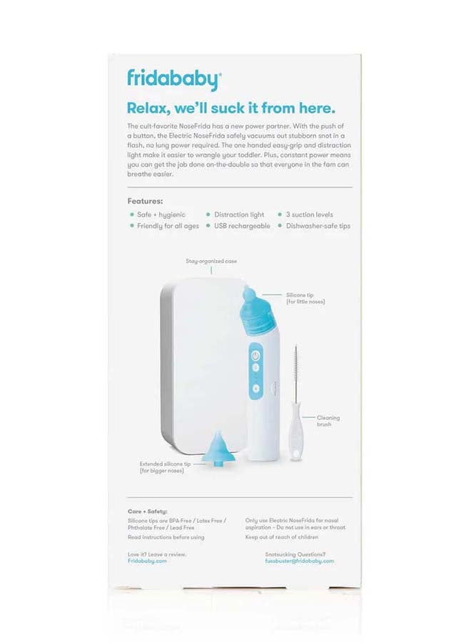 NoseFrida Electric Nasal Aspirator - White/Blue