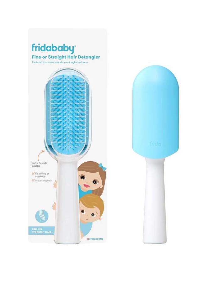 Toddler Fine Or Straight Hair Detangler Brush - White/Blue