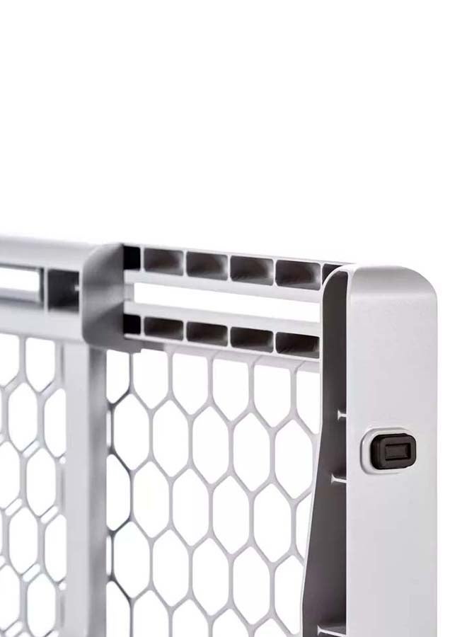 Plastic Expandable Baby Gate | Adjustable Safety Barrier | Fits 28”-42” Openings | Pressure Mount with Twist Lock | Lightweight & Durable | Pet-Friendly | Easy Step-Over | Grey