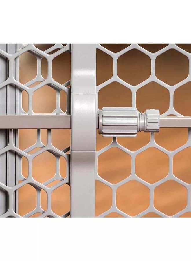 Plastic Expandable Baby Gate | Adjustable Safety Barrier | Fits 28”-42” Openings | Pressure Mount with Twist Lock | Lightweight & Durable | Pet-Friendly | Easy Step-Over | Grey