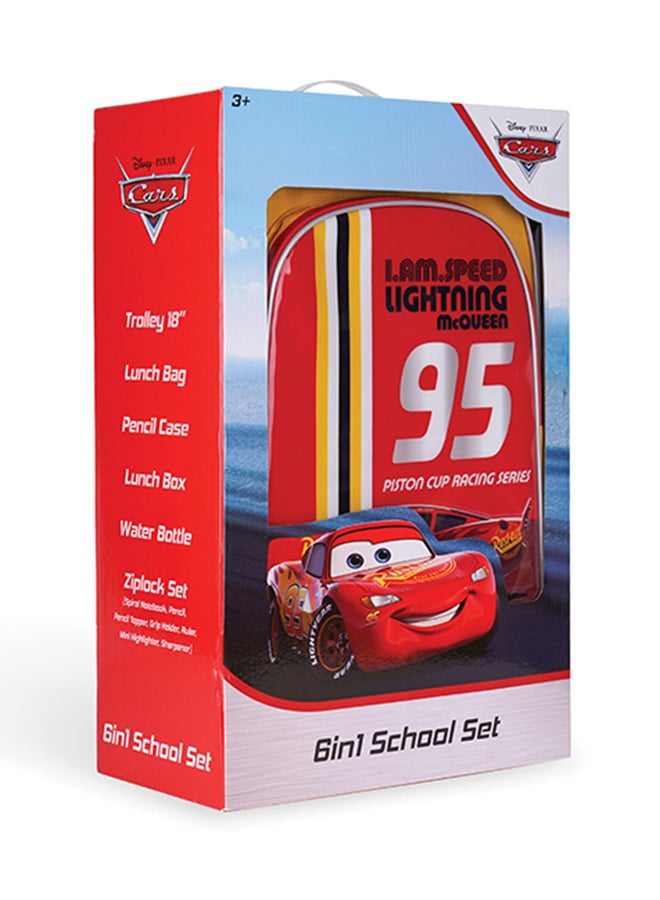 6 In 1 Disney Cars I Am The Speed Lightning Mcqueen Trolley Box Set, 18 inches