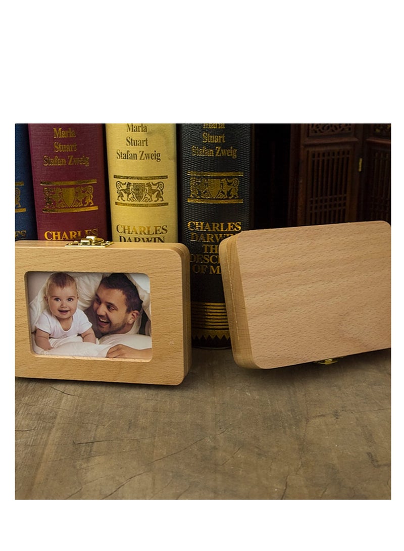 Baby Tooth Keepsake Box, Baby Tooth Fairy Keepsake Box, Baby Keepsake Wooden Storage Box, Children Memory Boxes to Save First Teeth & Hair, Newborn Baby Birthday and Shower Gift