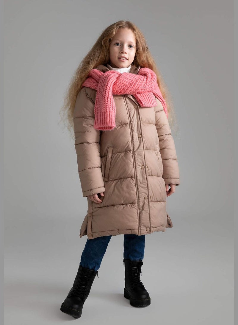 Girl Hooded Long Sleeve Coat