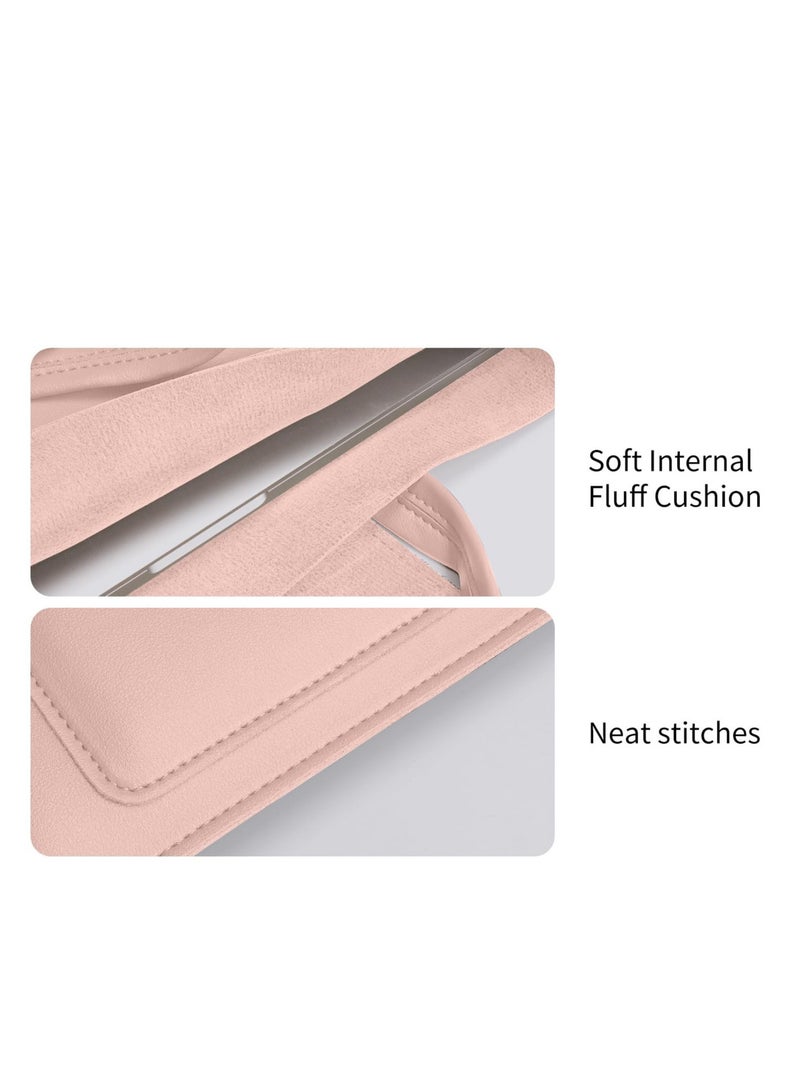 Laptop Sleeve Case Compatible with 14 inch New Macbook Pro/Max M2/M1 A2779 A2442, Air 13.6 inch, Surface 5/4/3, PU Bag with Small Case, Pink