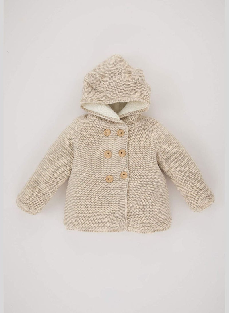 BabyGirl Hooded Long Sleeve Tricot Cardigan