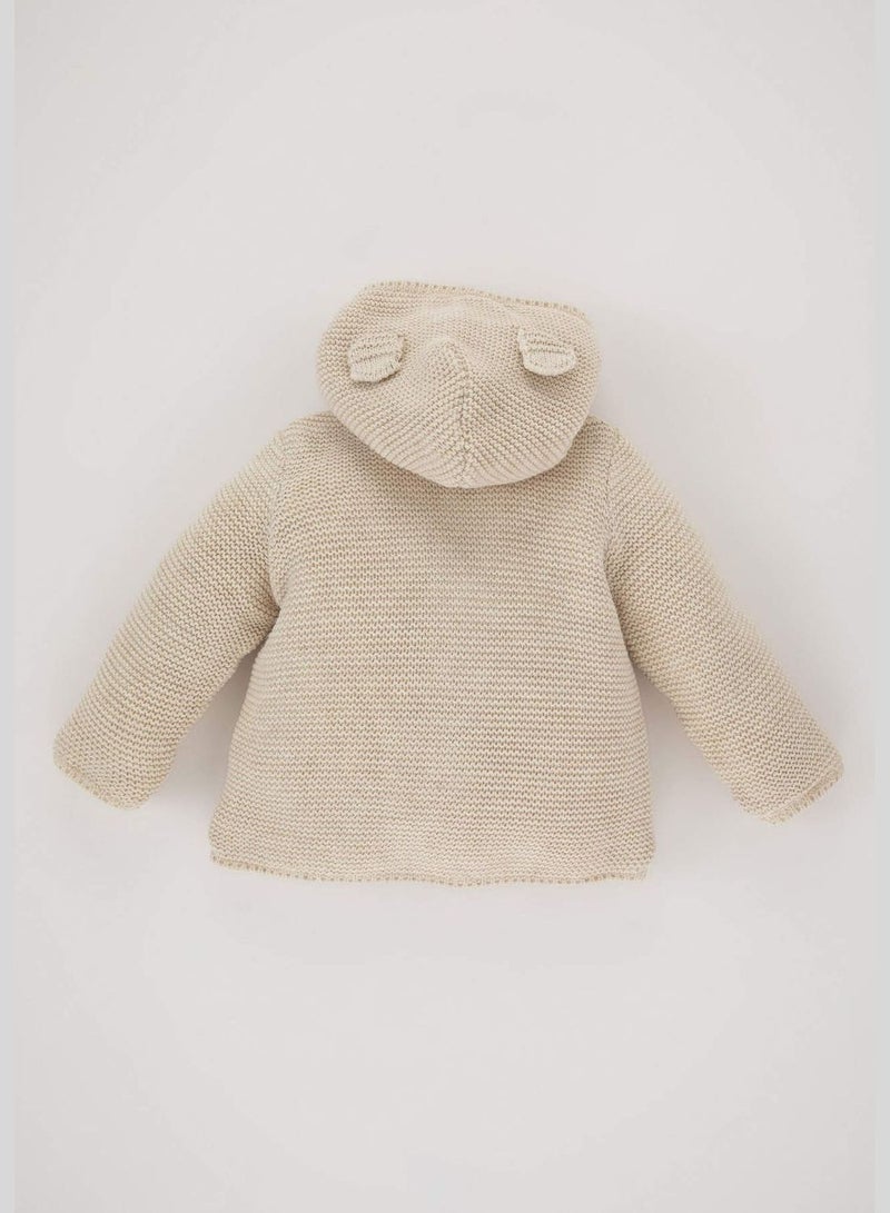 BabyGirl Hooded Long Sleeve Tricot Cardigan