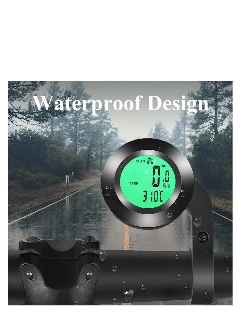 Bicycle Computer Multifunctional Waterproof Odometer, Bike Speedometer, Cycling Speed Tracker with 3-Colour Backlit Display, with 20 Functions and Auto on /off, for Outdoor & Indoor Tracking