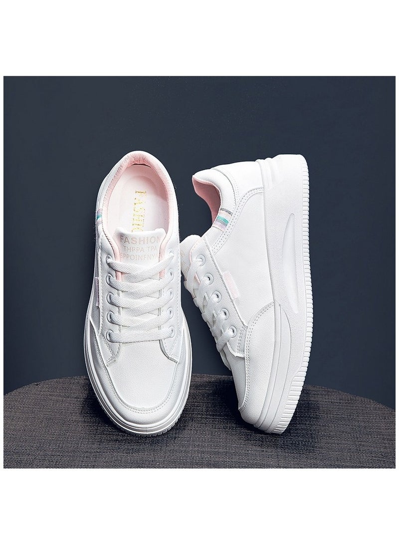 Small white shoes new style all match breathable board shoes thick soled daddy shoes sports casual white shoes