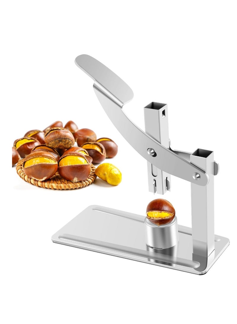Chestnut Clip Nut Cracker, Heavy Duty Chestnut Opener with Non-Slip Handle, Stainless Steel Chestnut Peeler Kitchen Tools for Nut Walnut Chestnut