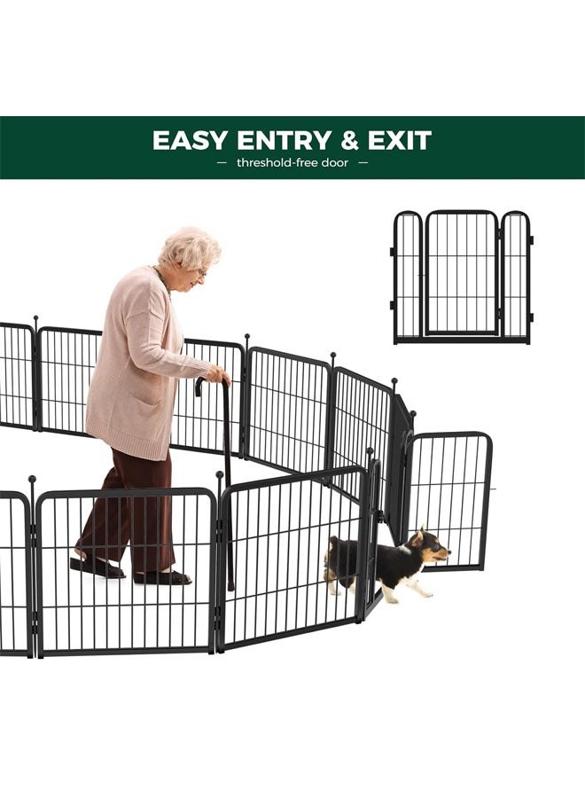 Heavy Duty Luxury Open Foldable Pet Cage with and Door 6 piece of Fence