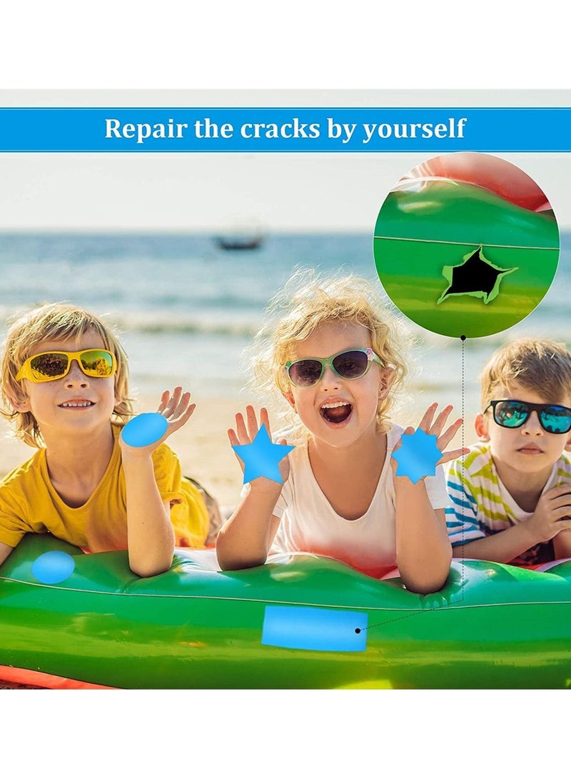 Pool Repair Patch 30 Pieces Self-Adhesive PVC Vinyl Boat Repair Kit Plastic Inflatable Pool Repair Patch Kit Blue