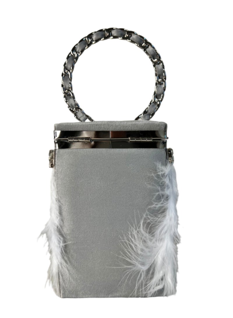 Ring Feather Box Clutch