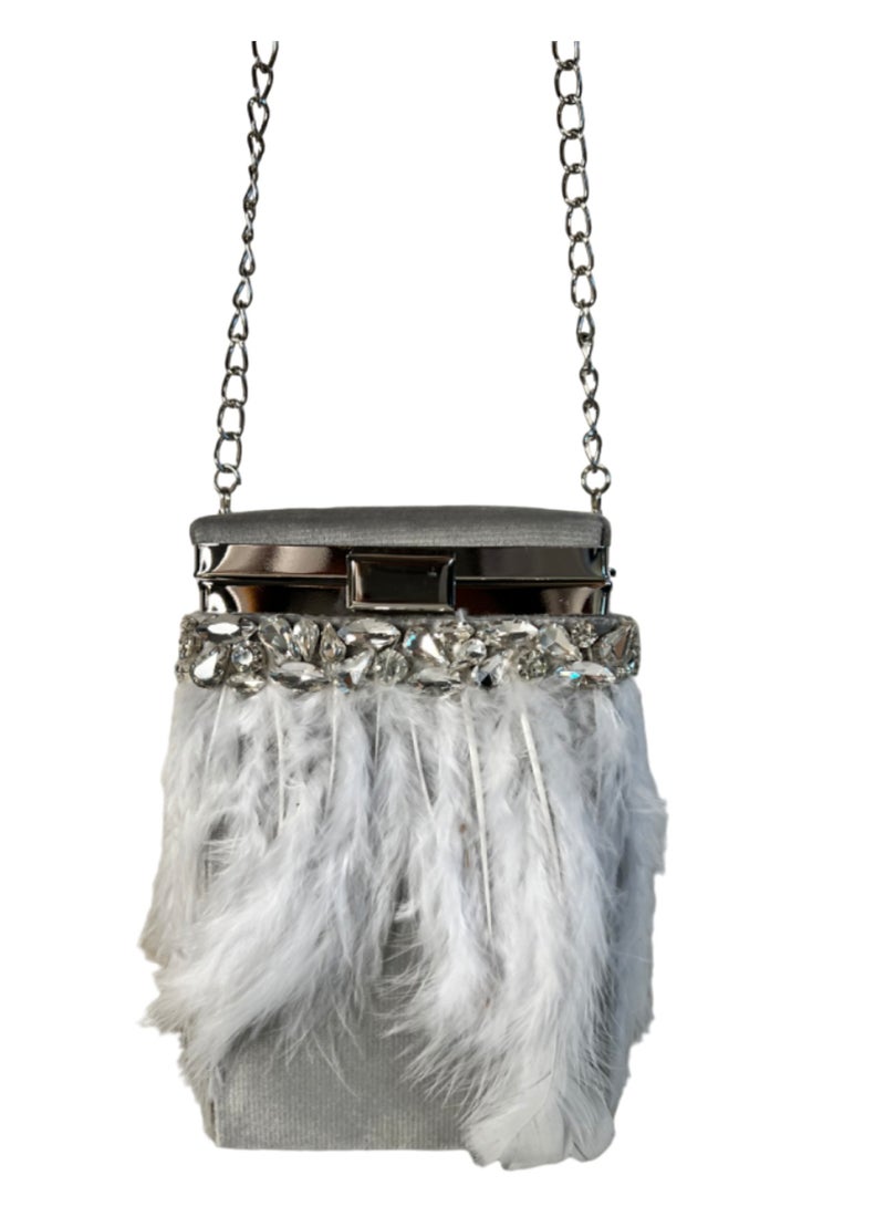 Ring Feather Box Clutch