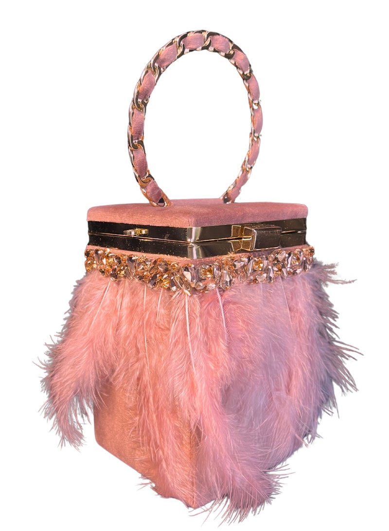 Ring Feather Clutch