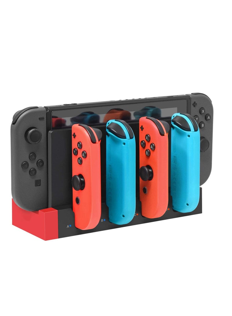 Joy-Con Charger for Nintendo Switch OLED Model, Charging Dock Compatible with Joy Con Charger for Switch & OLED Model Version, USB Charging Dock Station Stand with Indicator - Black