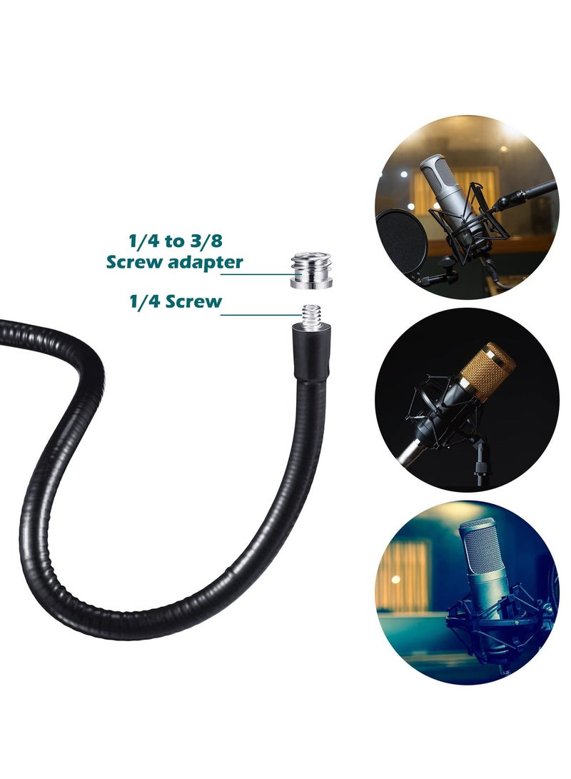Microphone Arm, Flexible Desk Mic Stand, 360° Adjustable Microphone Stand W/ 3/8